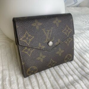 Vintage Louis Vuitton Double-Sided Brown Monogram Wallet w/Coin Pouch - With COA